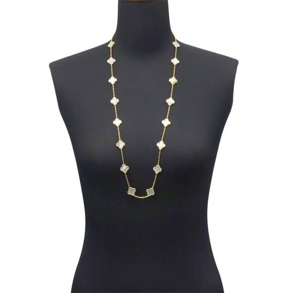 Van Cleef & Arpels VCA Vintage Alhambra 20P Shell Long Necklace